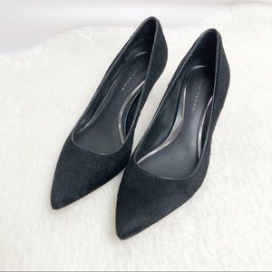 ELIE TAHARI Calf Hair Pointed Kitten Heels